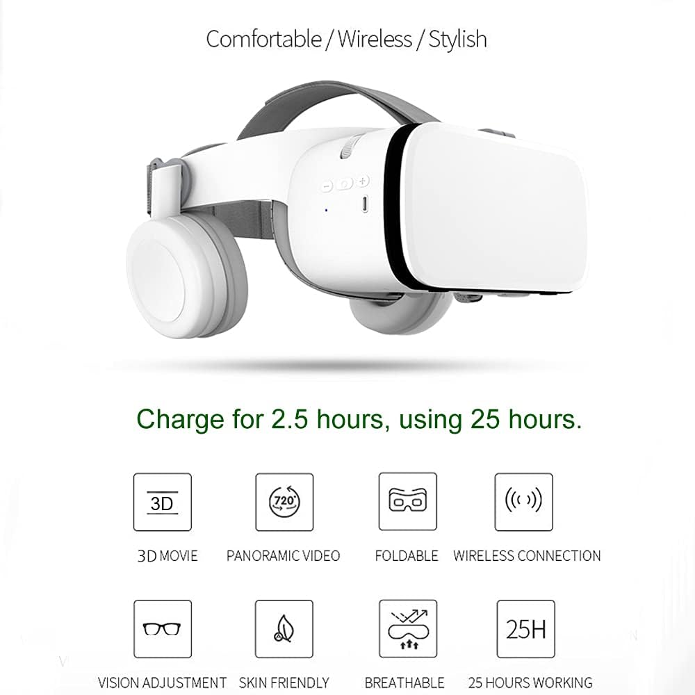 Gafas VR Bluetooth 3D Blancas