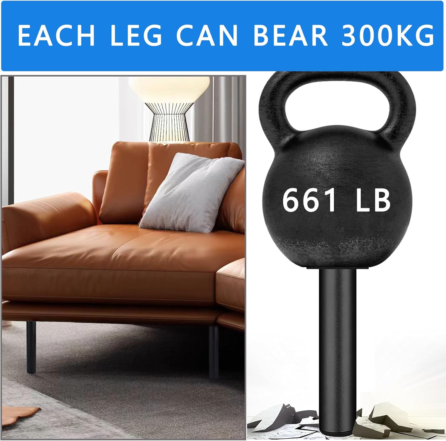 Patas de Muebles Metal Negras
