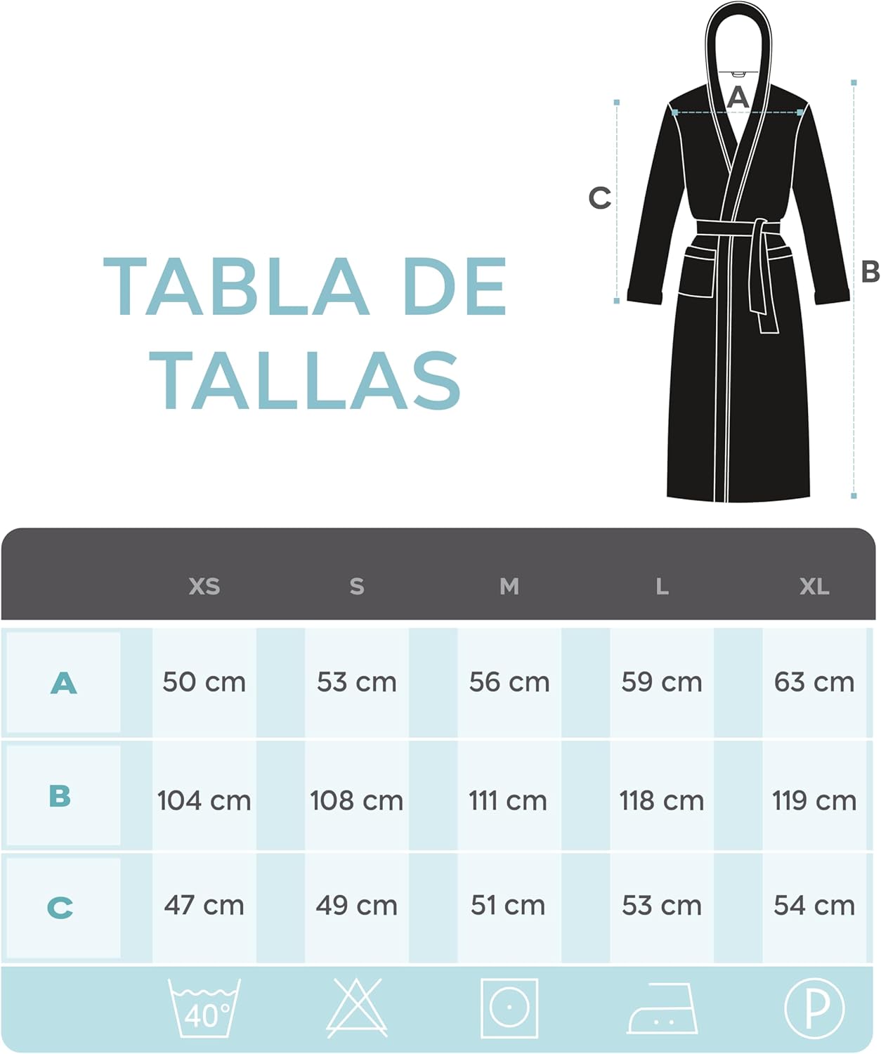 Bata Mujer Twinzen Algodón 100%