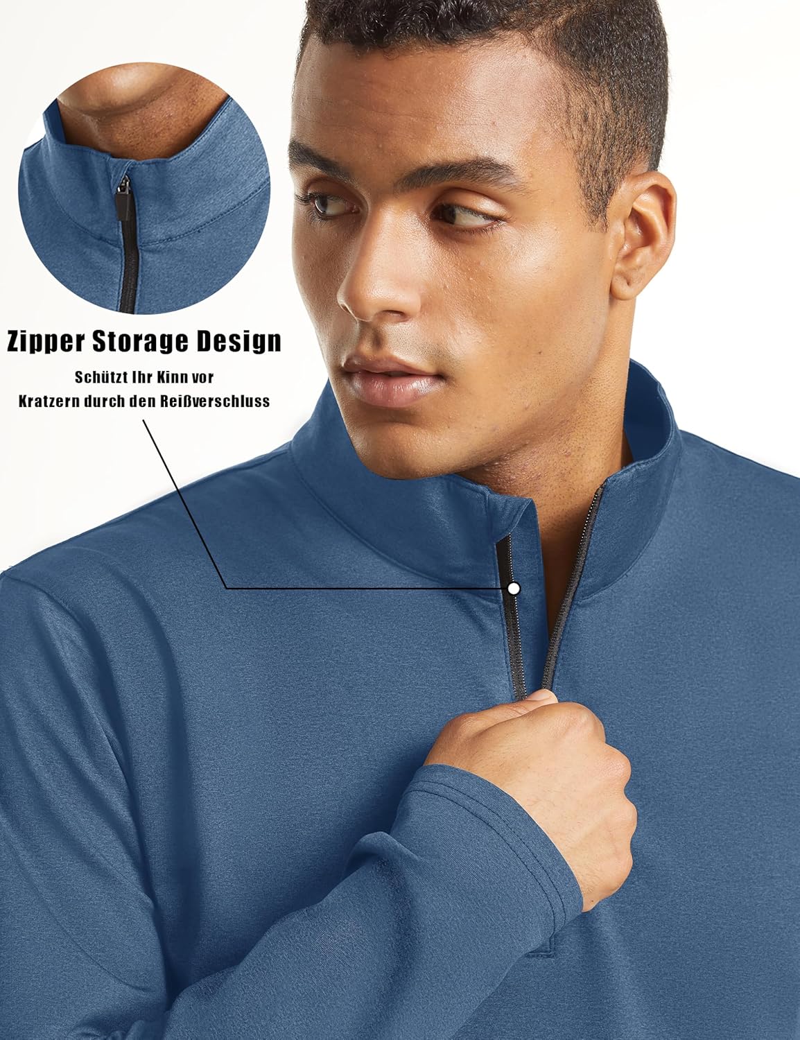 Camiseta deportiva 1/4 hombre