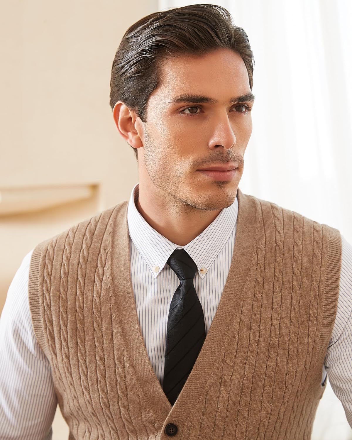 Chaleco de Suéter de Lana Hombre