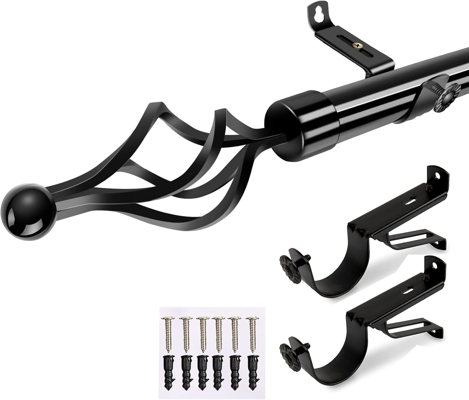 Barras cortina negra 80-150 cm