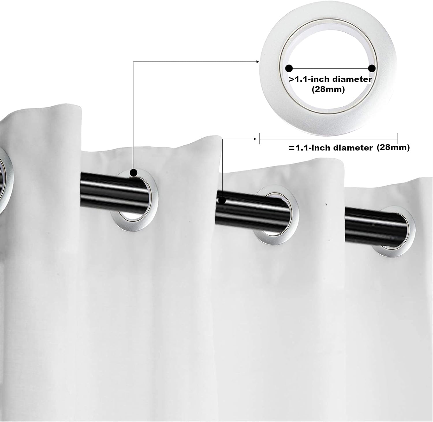 Barras cortina negra 80-150 cm