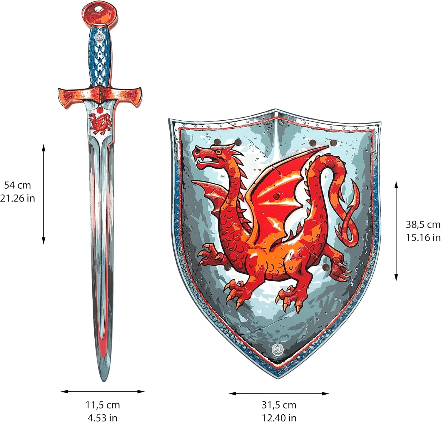 Espada y Escudo Dragón Ámbar