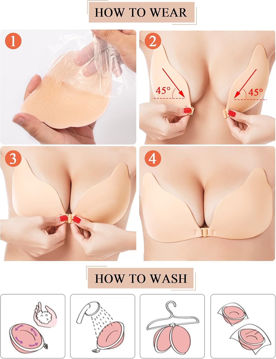 Sujetador Adhesivo Push Up 2Pzs