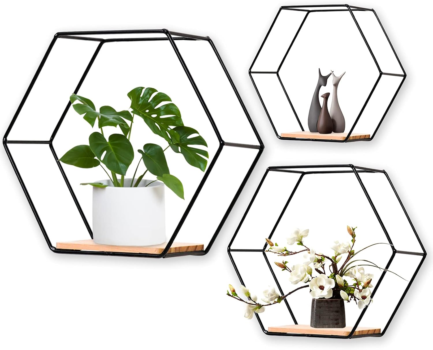 Estantes hexagonales de pared