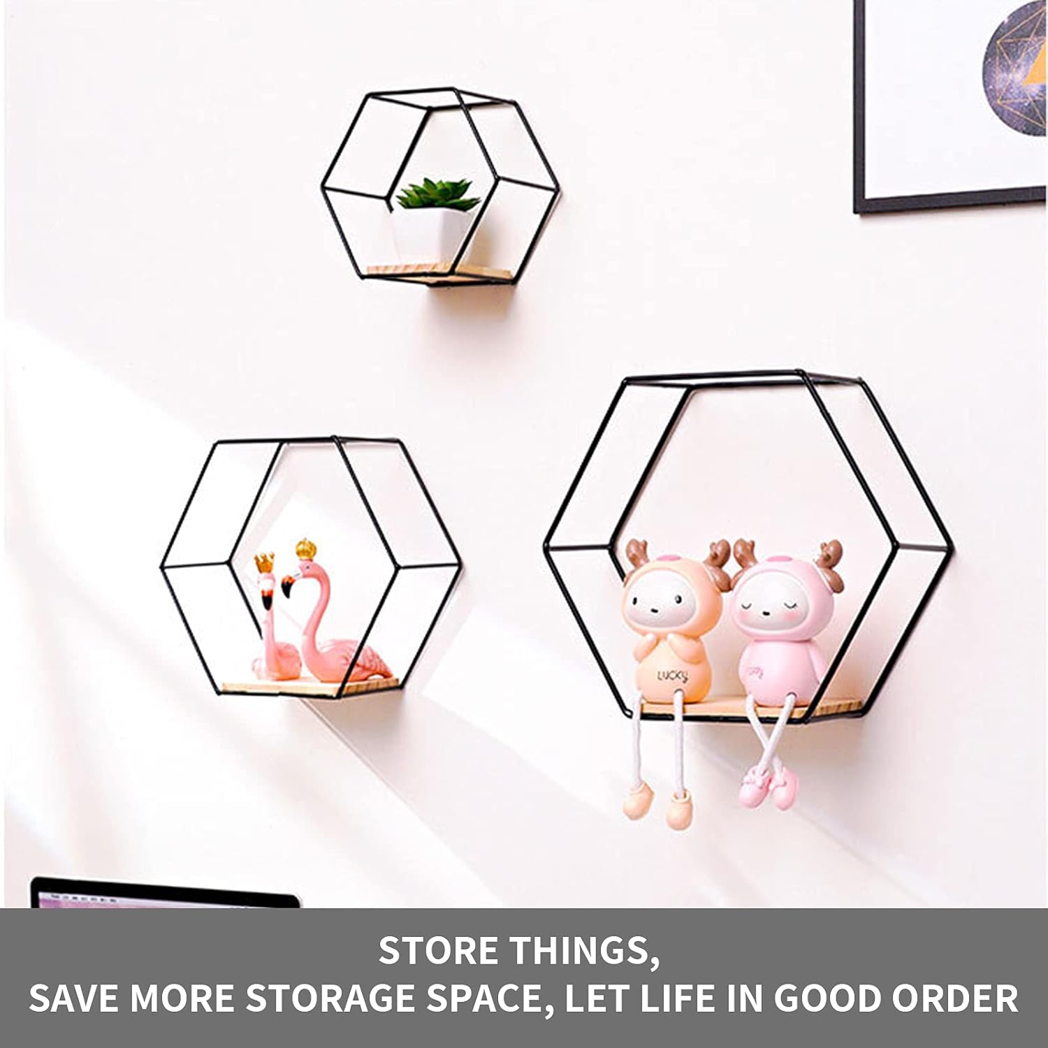 Estantes hexagonales de pared