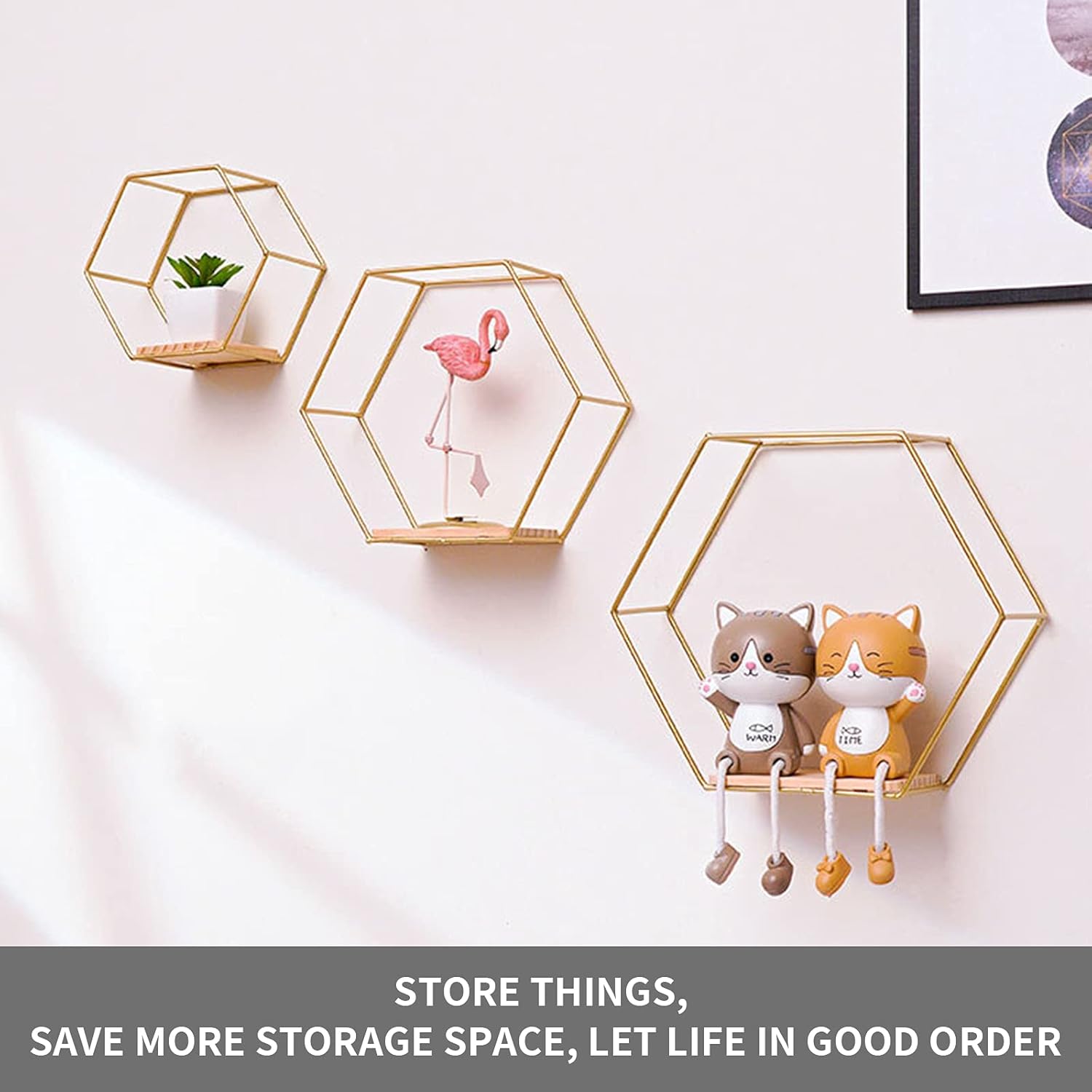 Estantes Hexagon de Metal Decorativos