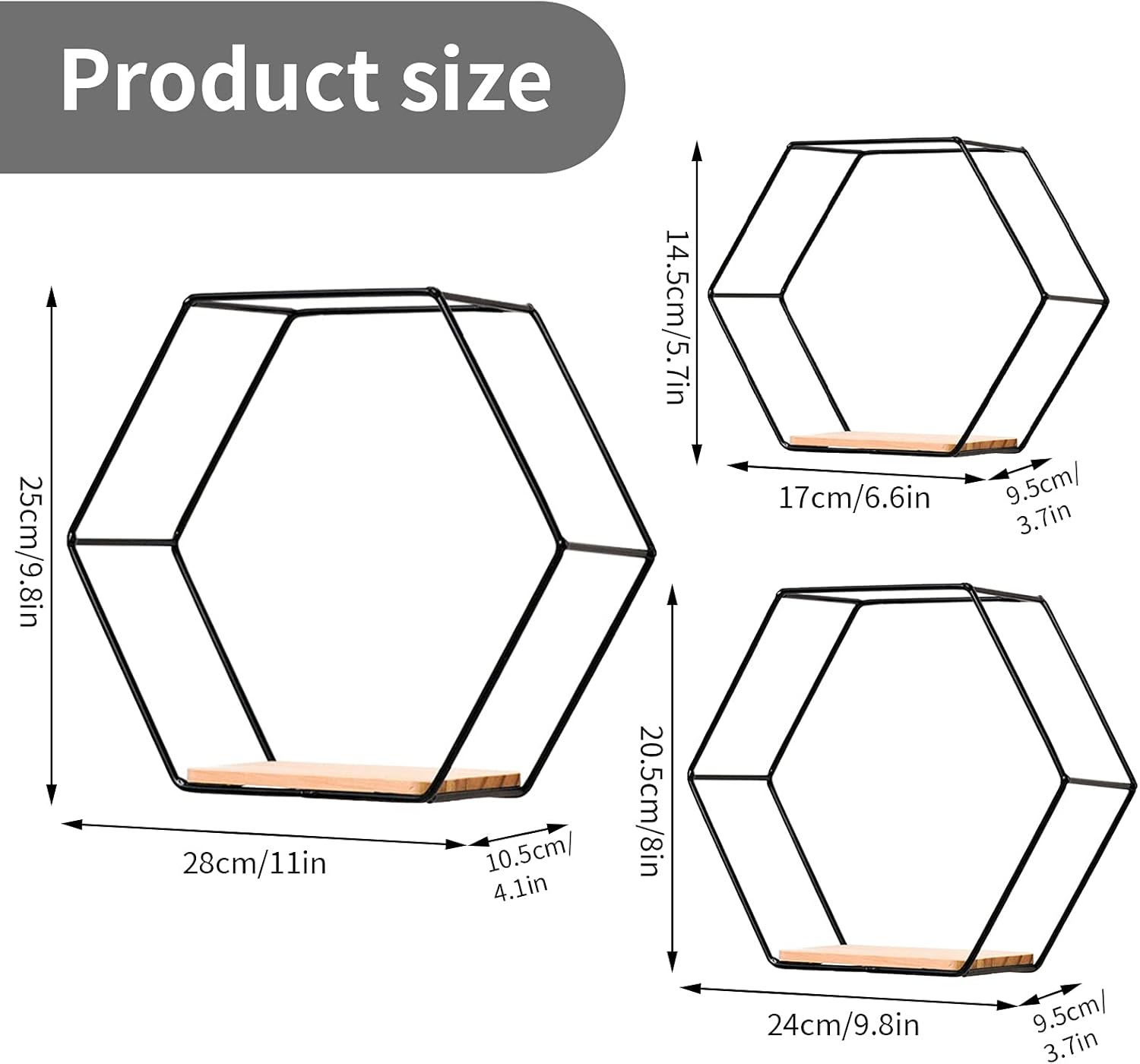 Estantes de pared hexagonales