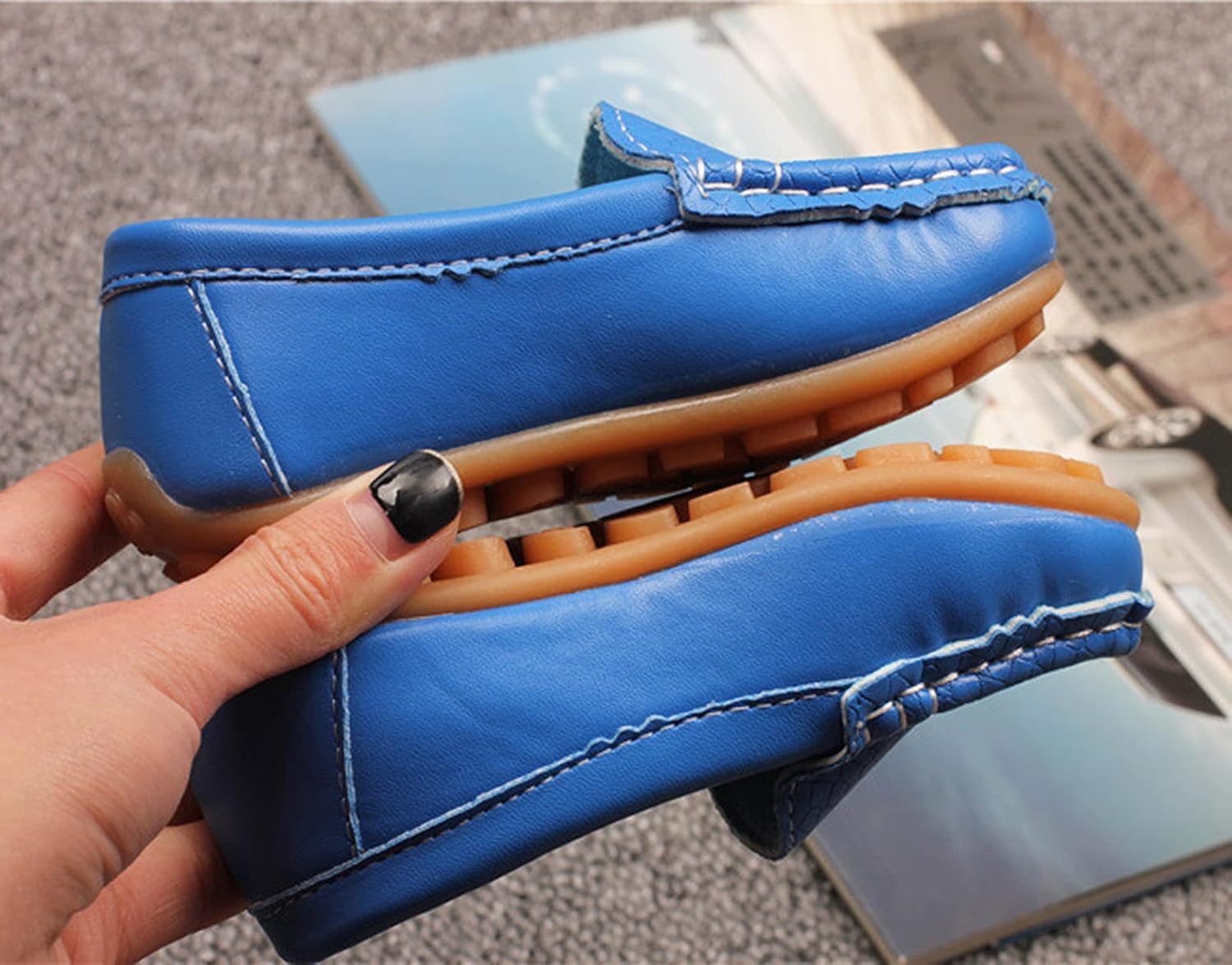 Mocasines de cuero unisex niños