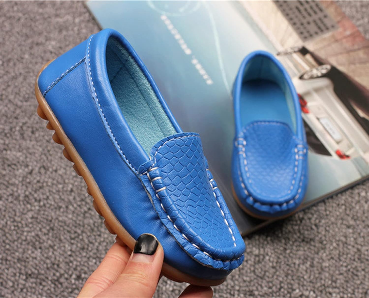 Mocasines de cuero unisex niños