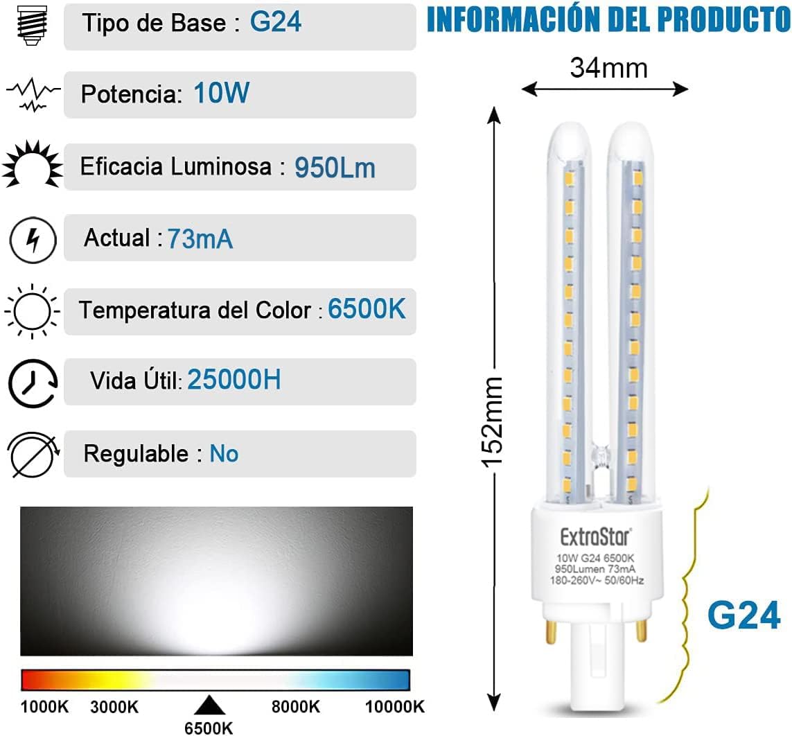 Bombillas LED 10W G24 Frías