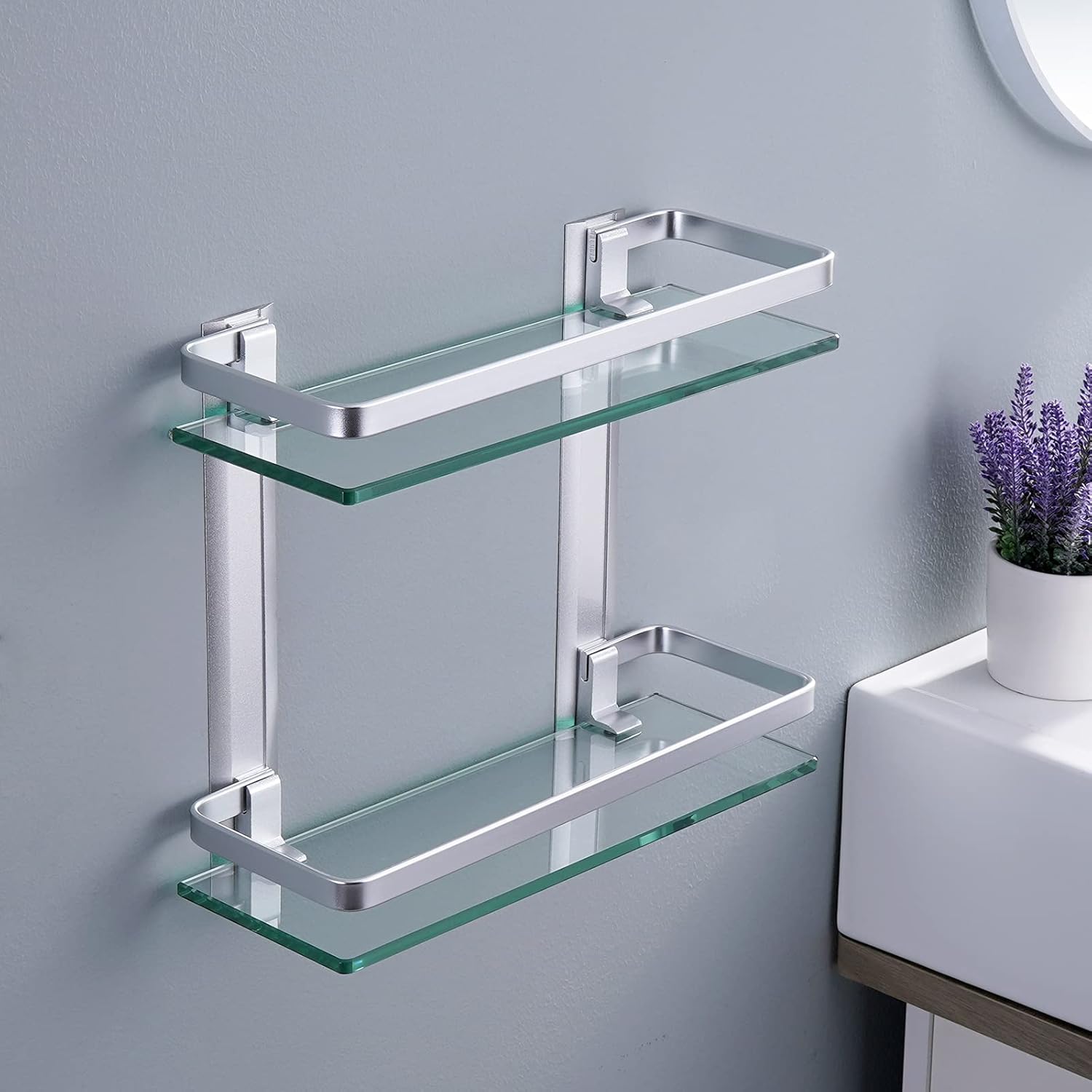 Estantería de Baño Cristal 2Niv