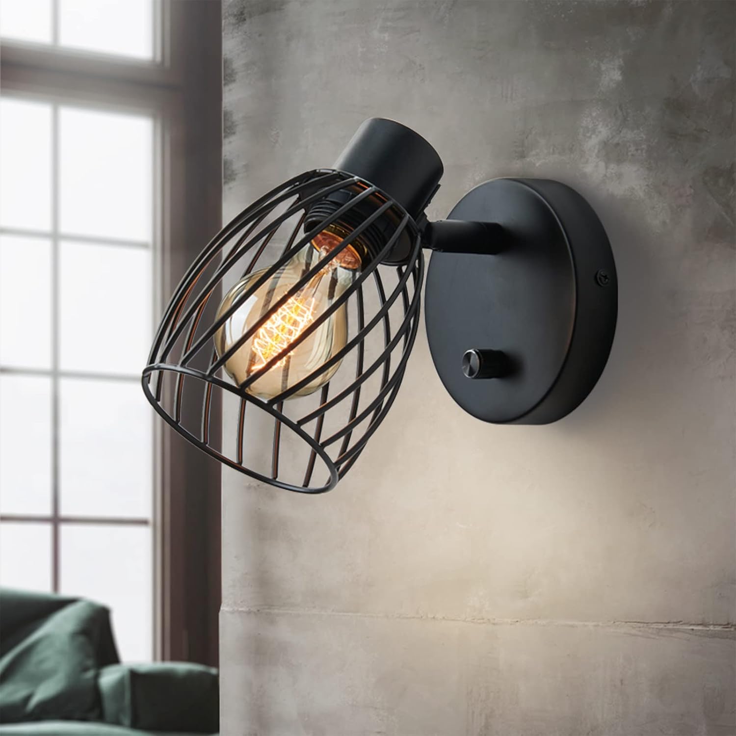 Aplique Pared Industrial Negro
