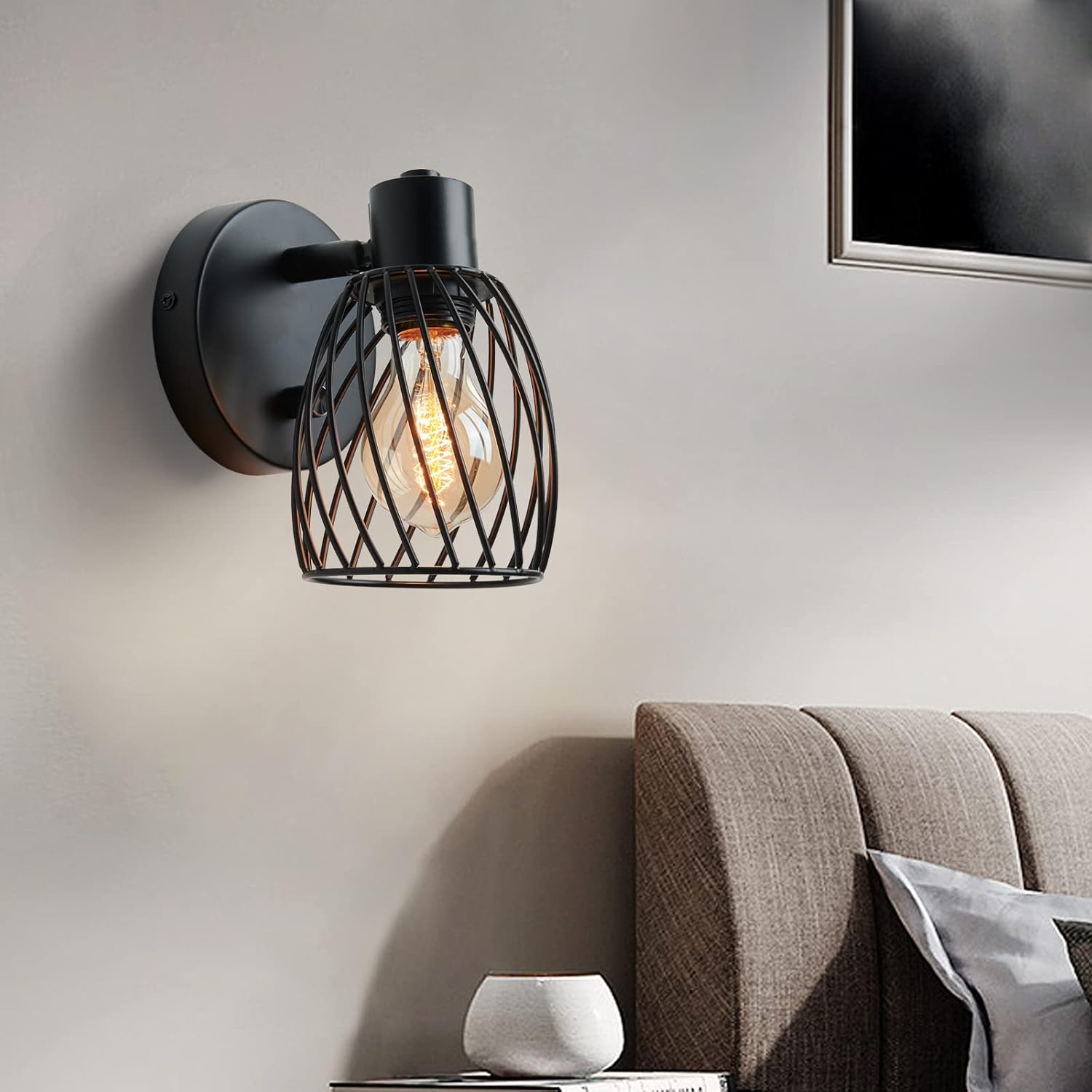 Aplique Pared Industrial Negro