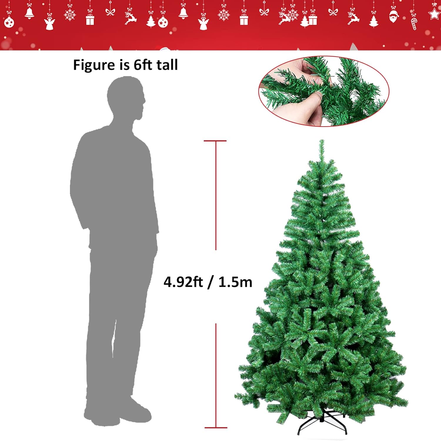 Árbol de Navidad 150cm Frondoso