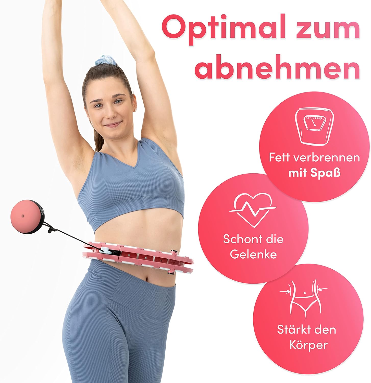 Aro hula hoop rosa adulto