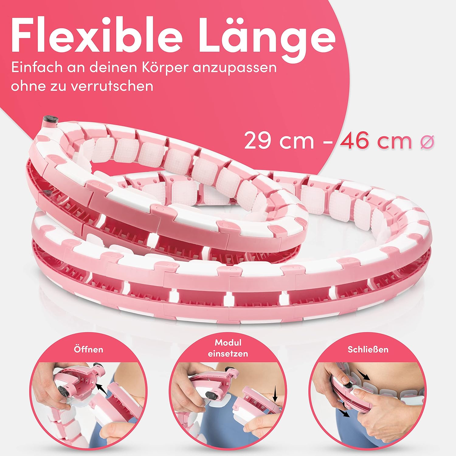 Aro hula hoop rosa adulto