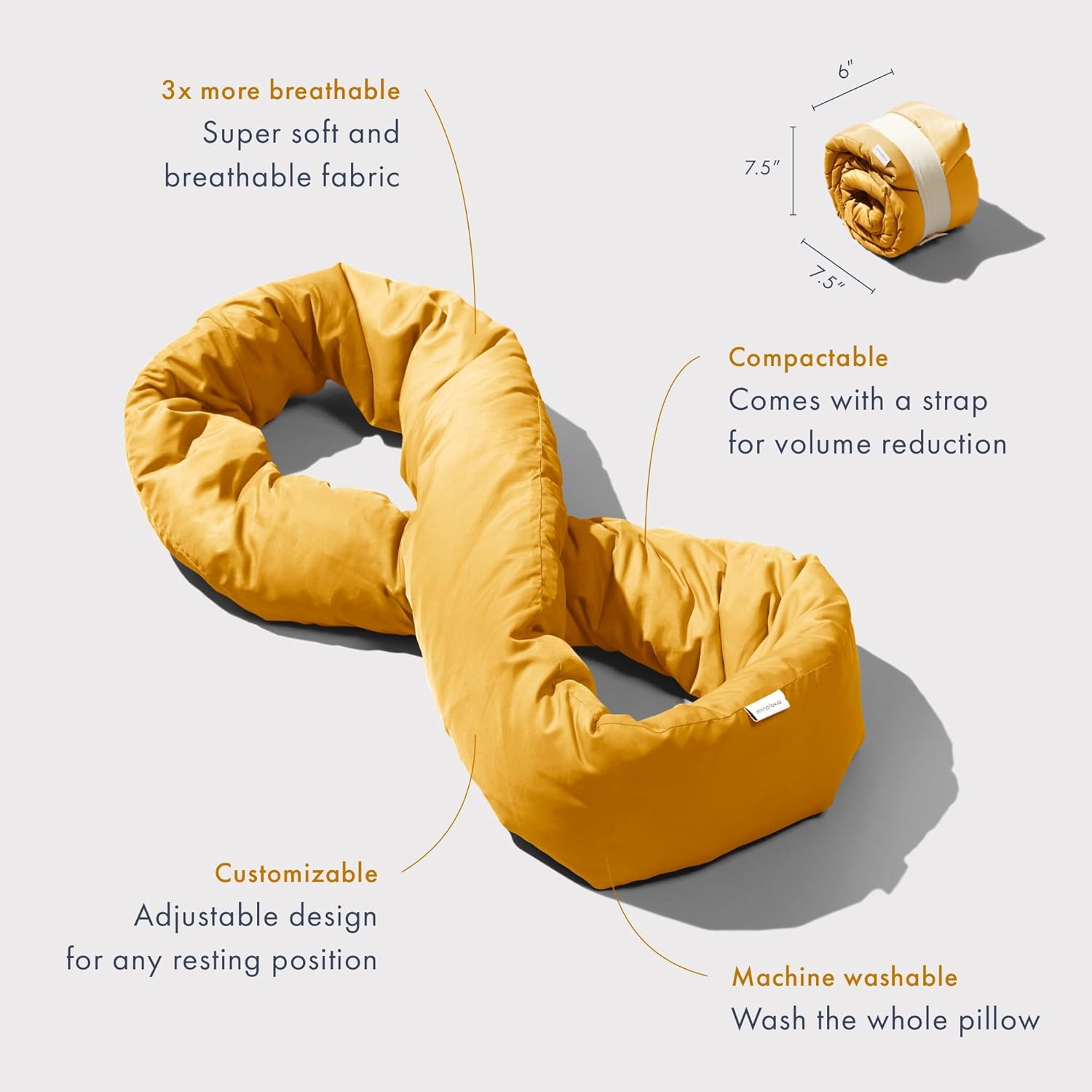 Almohada Huzi Infinity Ocre