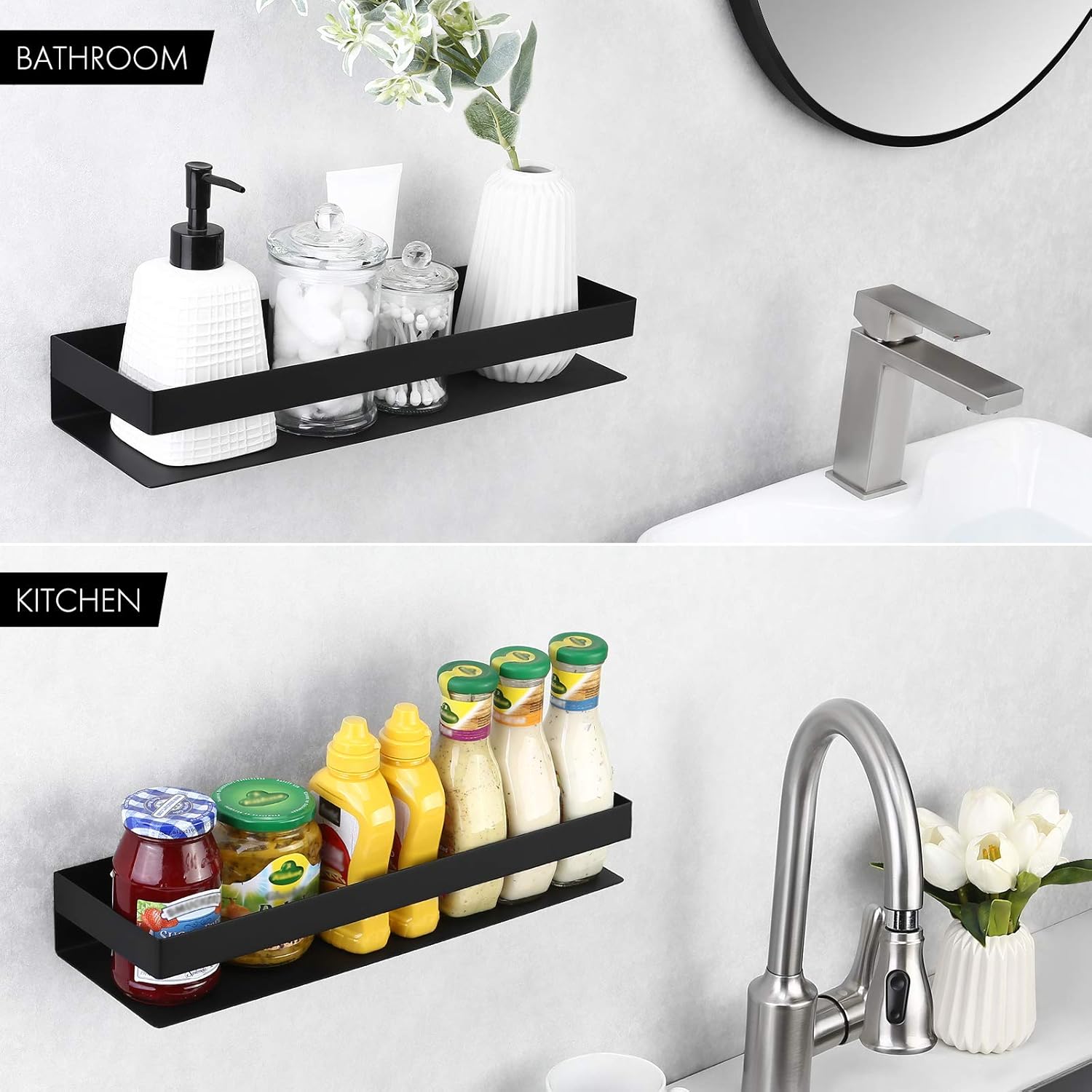 Estantería de Baño Negra 40CM