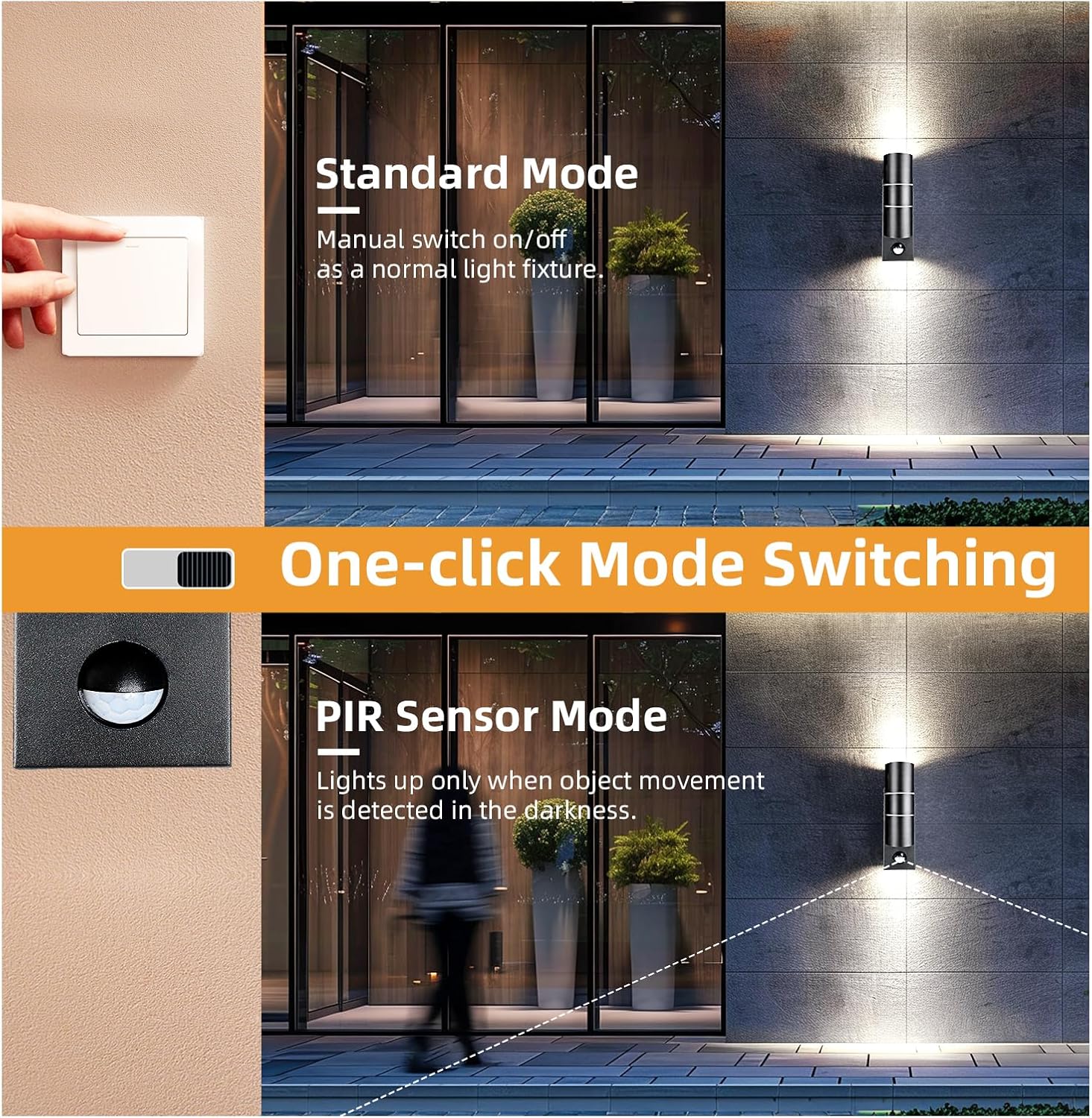 Lámpara exterior LED con sensor