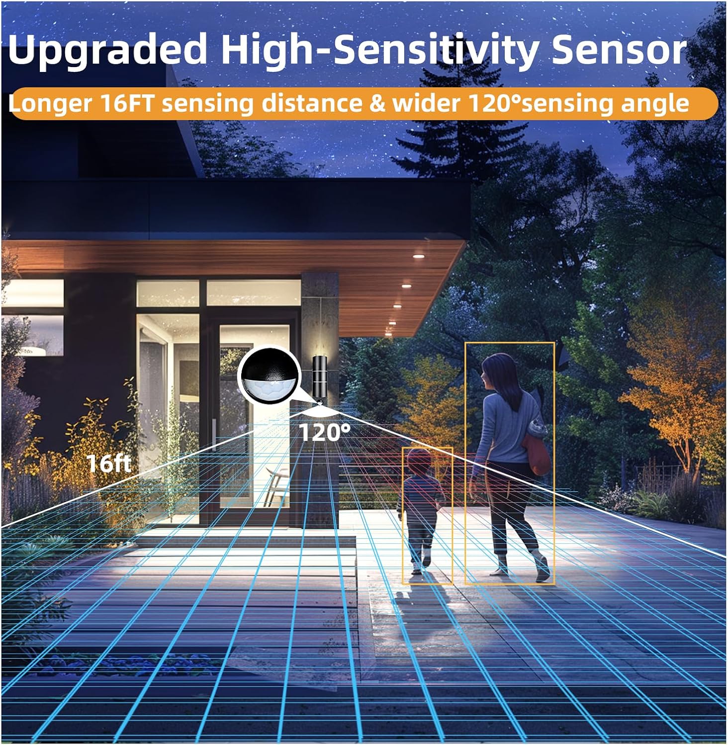 Lámpara exterior LED con sensor