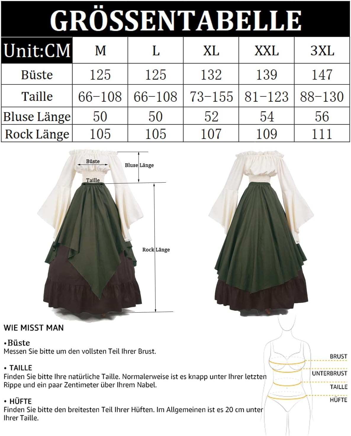 Vestido medieval mujer vintage