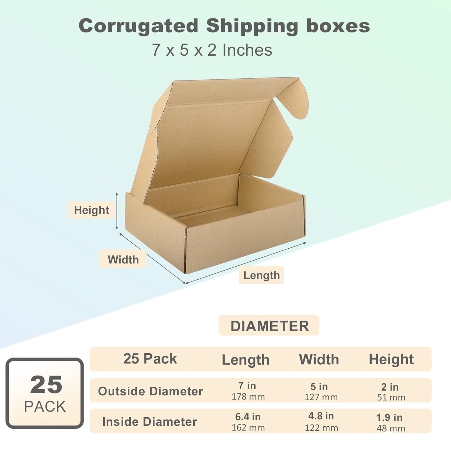 Cajas de Cartón 25 Pack Marrón