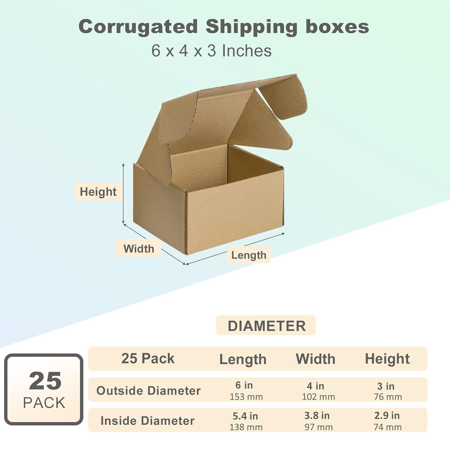 Cajas de Cartón Kraft 25 Pzs