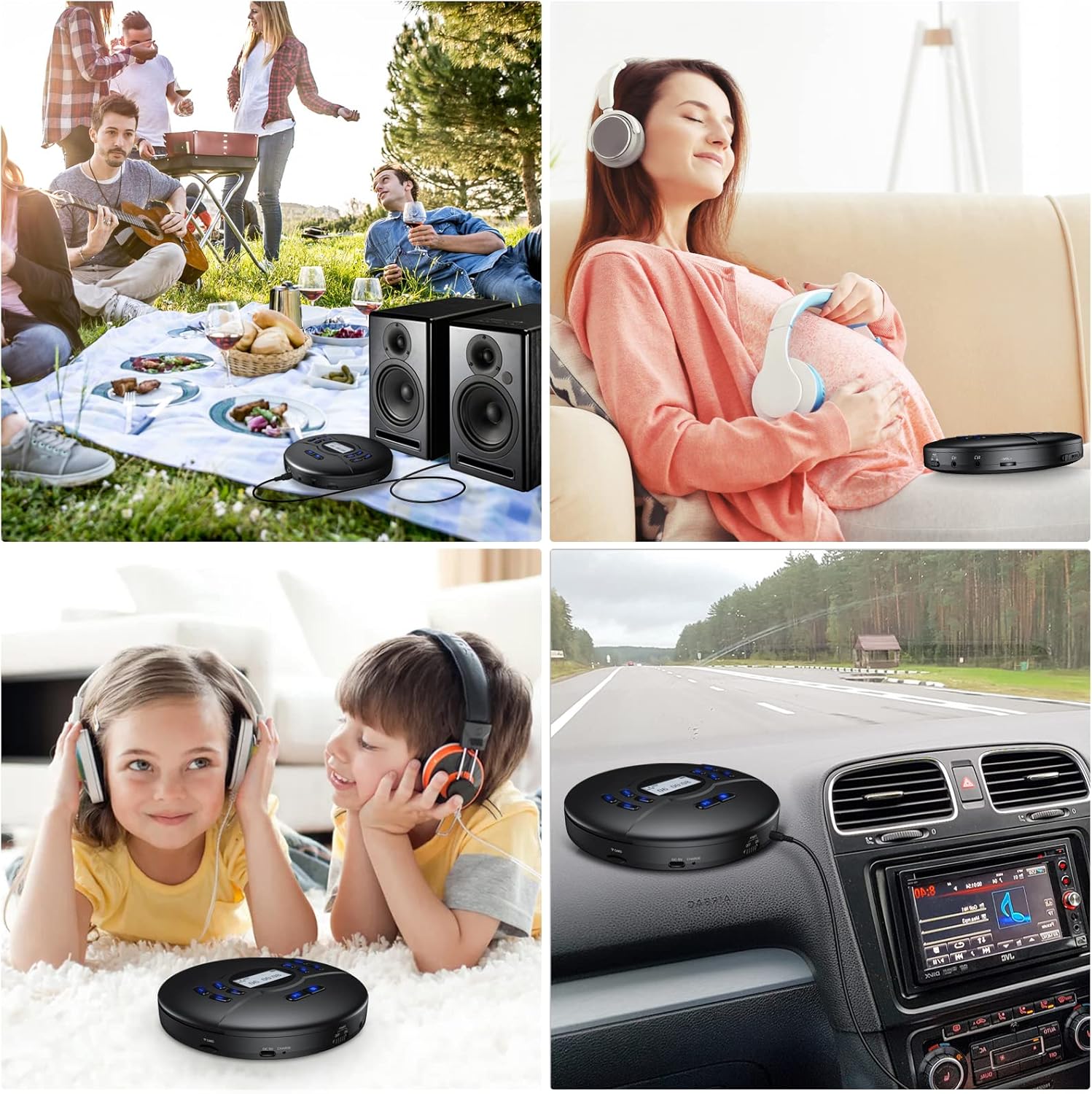 Reproductor CD portátil Bluetooth