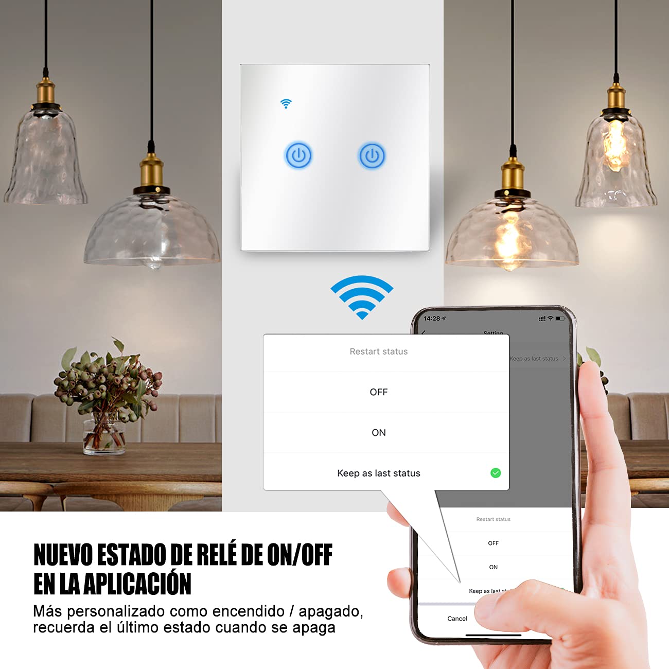 Interruptor Táctil Wi-Fi 2 Vías