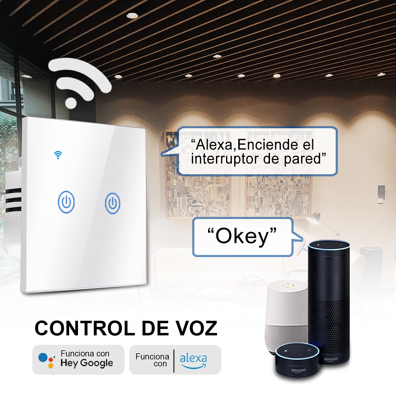Interruptor Táctil Wi-Fi 2 Vías