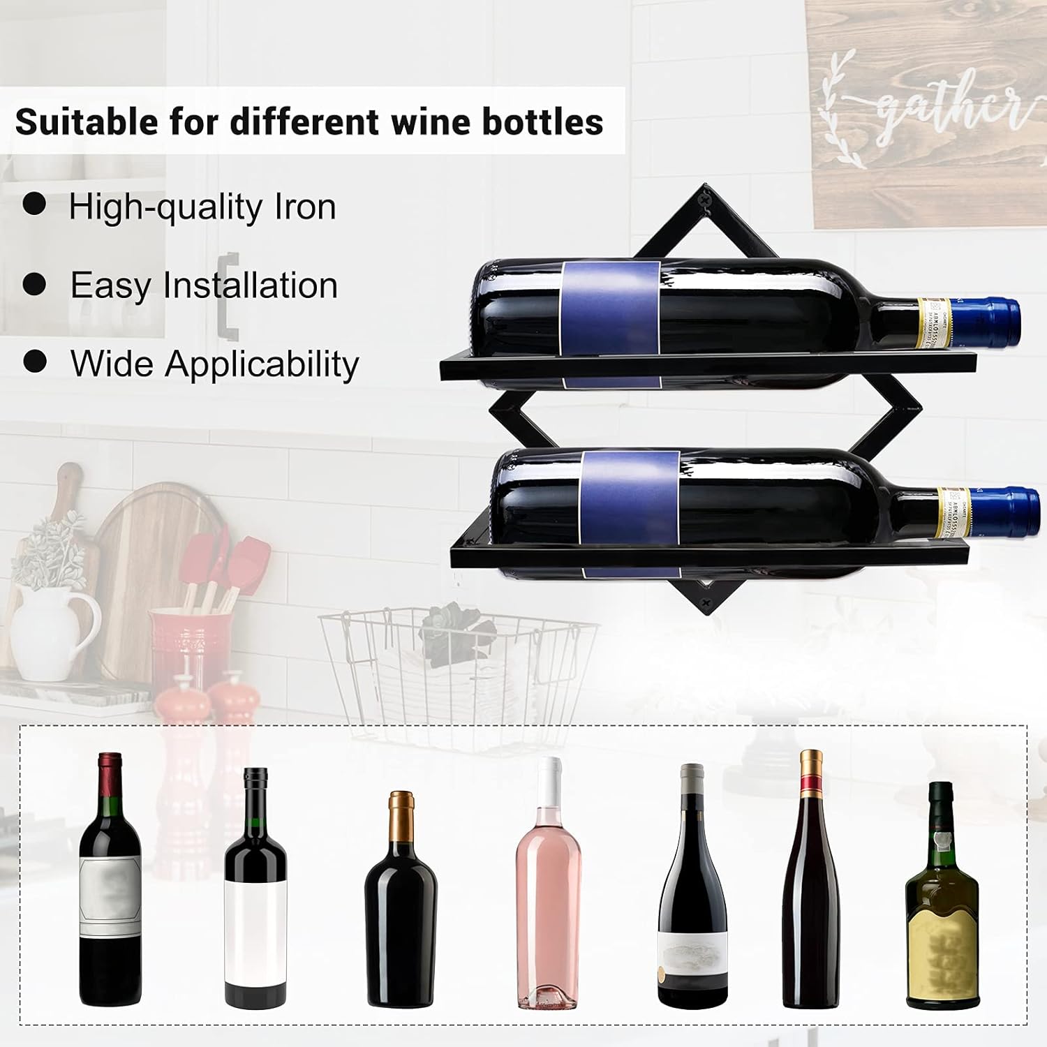 Botellero de pared para vino