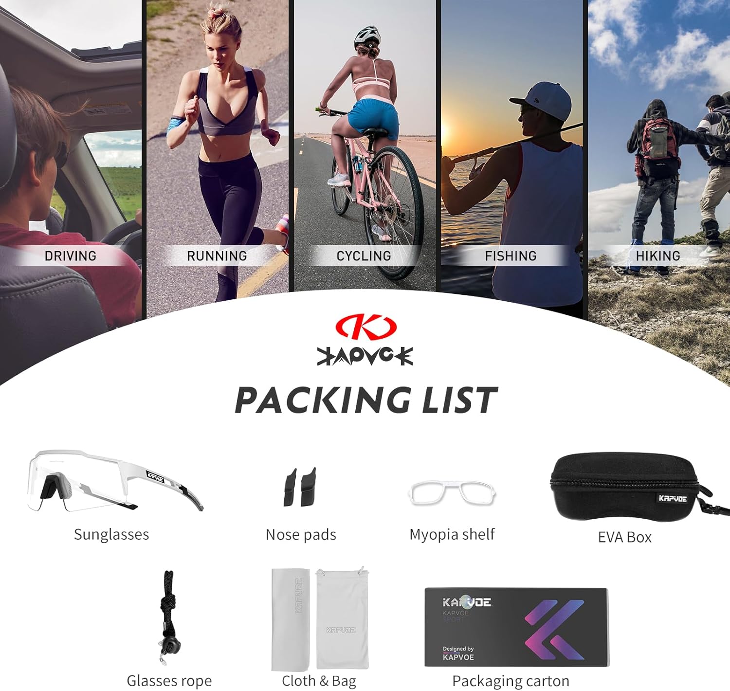 Gafas de Ciclismo KAPVOE TR90