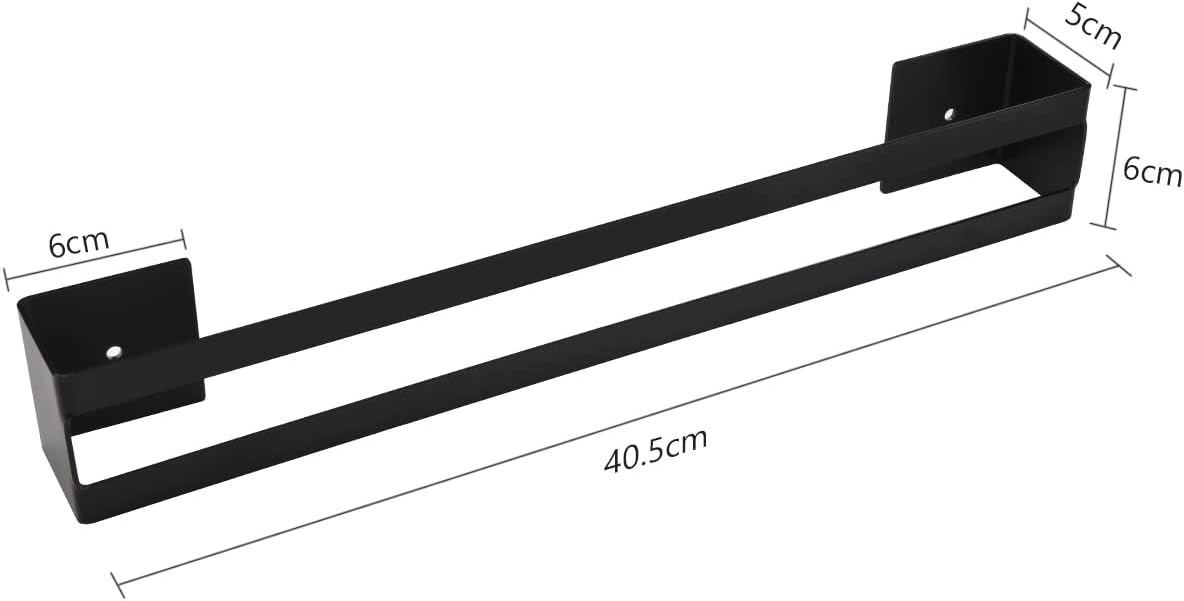 Toallero Negro Acero Inoxidable 40 cm