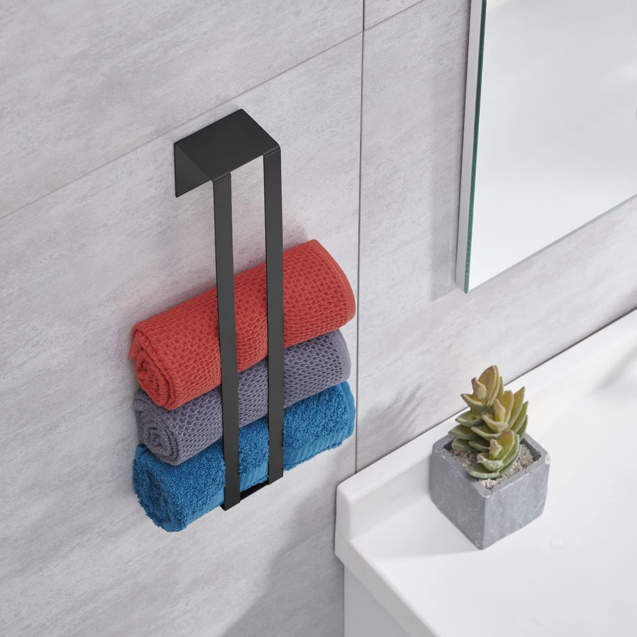 Toallero Negro Acero Inoxidable 40 cm