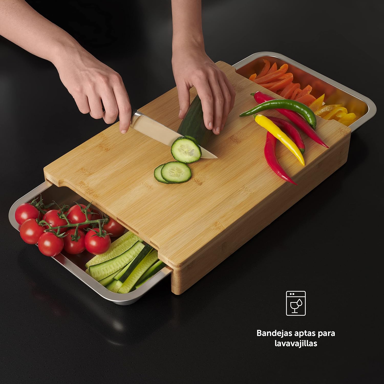 Tabla Cocina Bambú Antideslizante