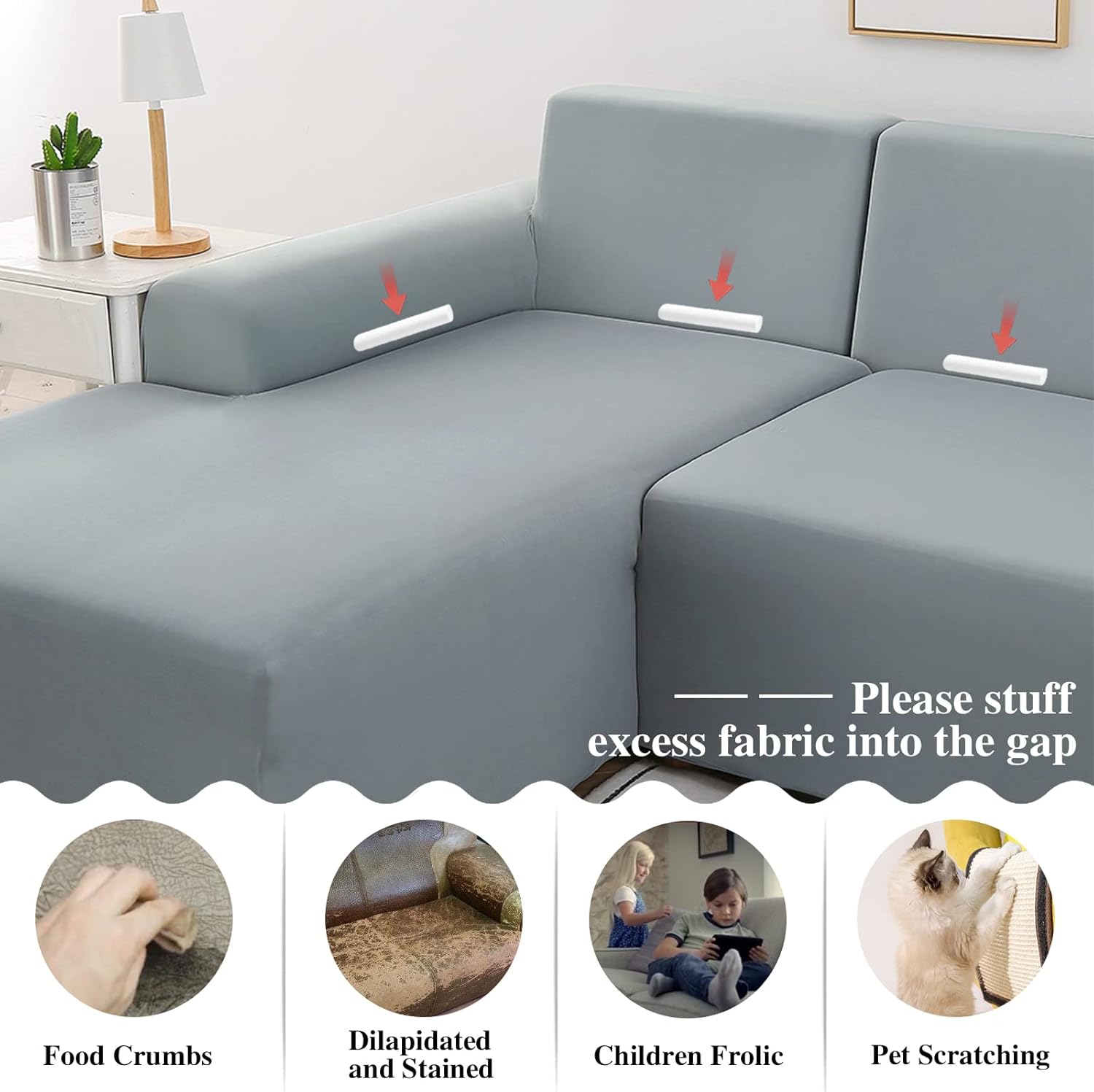 Fundas Elásticas Sofa Chaise Longue