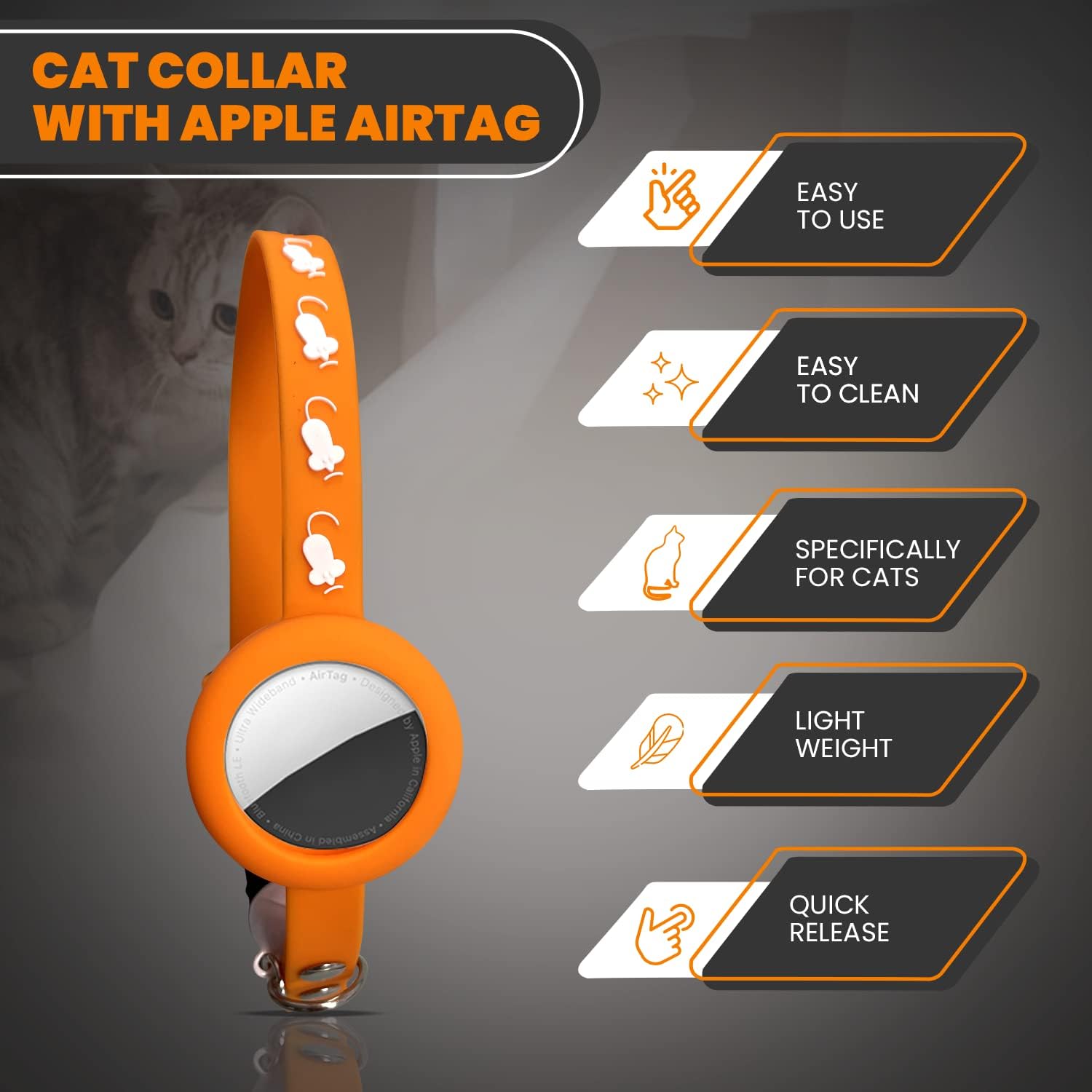Collar Antiahogo para Gato con AirTag