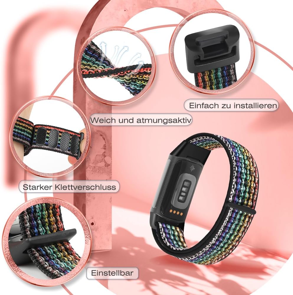 Correa de nylon para Fitbit Charge 5