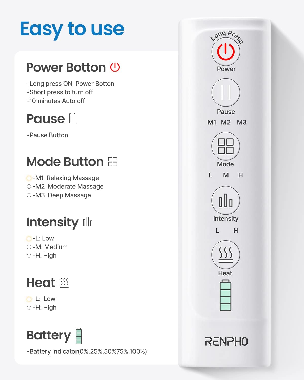 Masajeador Eléctrico Renpho