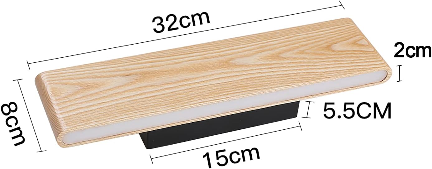 Aplique LED Madera 22cm Blanco