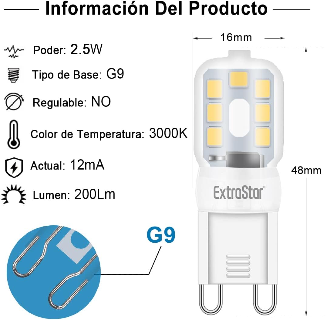 Bombillas LED Cálidas 3000K 6U