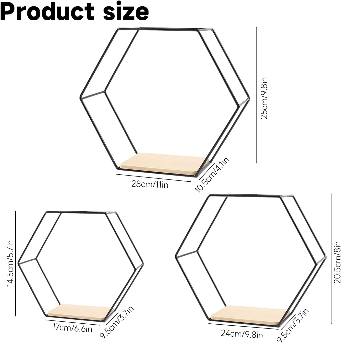 Estantes hexagonales de metal