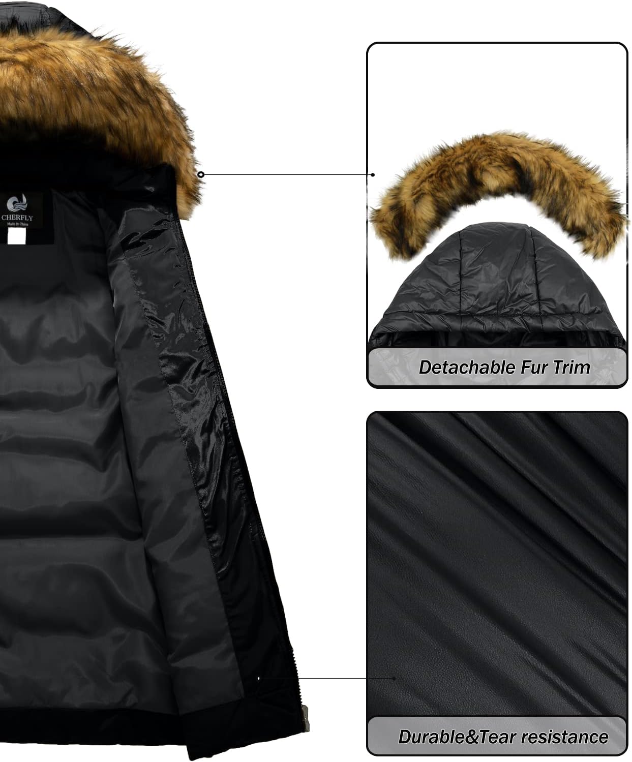 Abrigo de invierno con capucha - Talla S