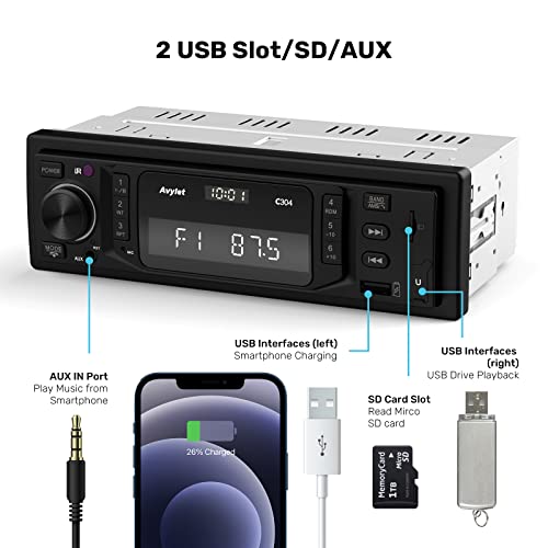 Autoradio Bluetooth 1DIN 60W