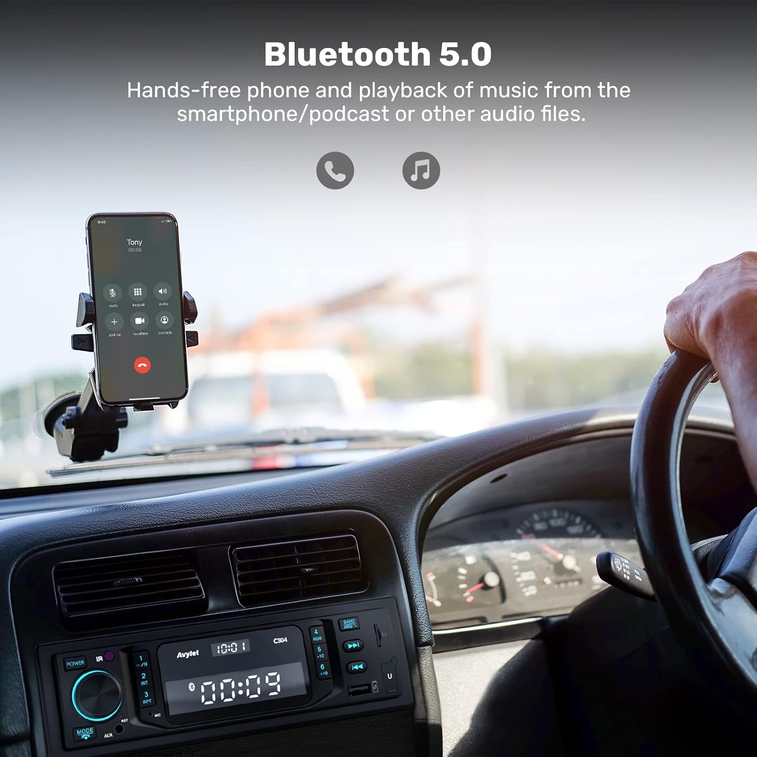 Autoradio Bluetooth 1DIN 60W