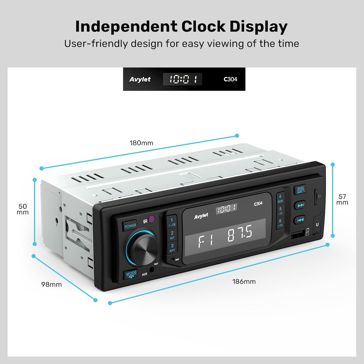 Autoradio Bluetooth 1DIN 60W