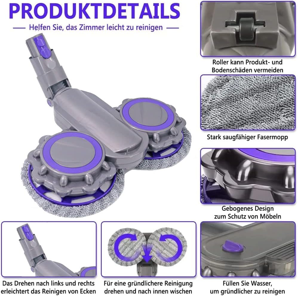 Cabezal y mopas para Dyson V12