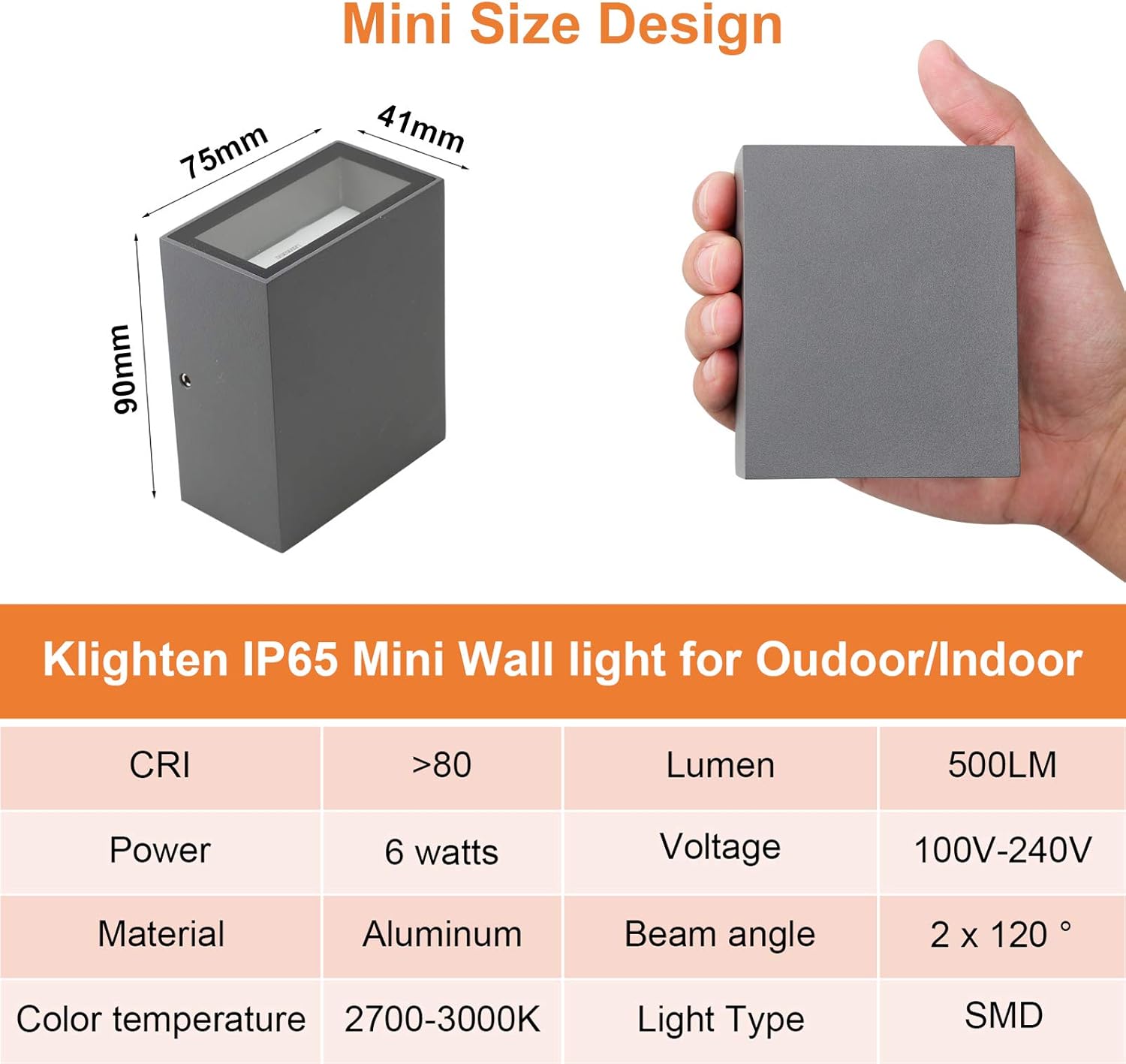 Klighten Lámpara Pared LED 7W
